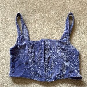 Velvet Purple Corset Crop Top